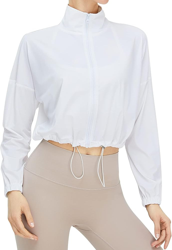 Gihuo Women's UPF 50+ Sun Protection Jackets Athletic Long Sleeve Cropped Jacket Yoga Quick Dry W... | Amazon (US)