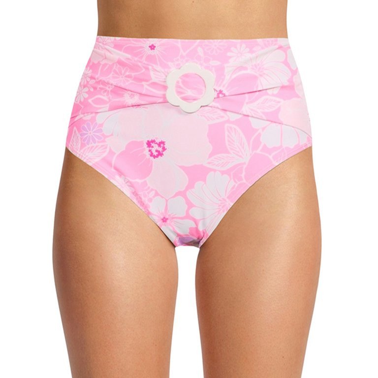 No Boundaries Juniors' High Waisted Floral Swim Bottoms | Walmart (US)
