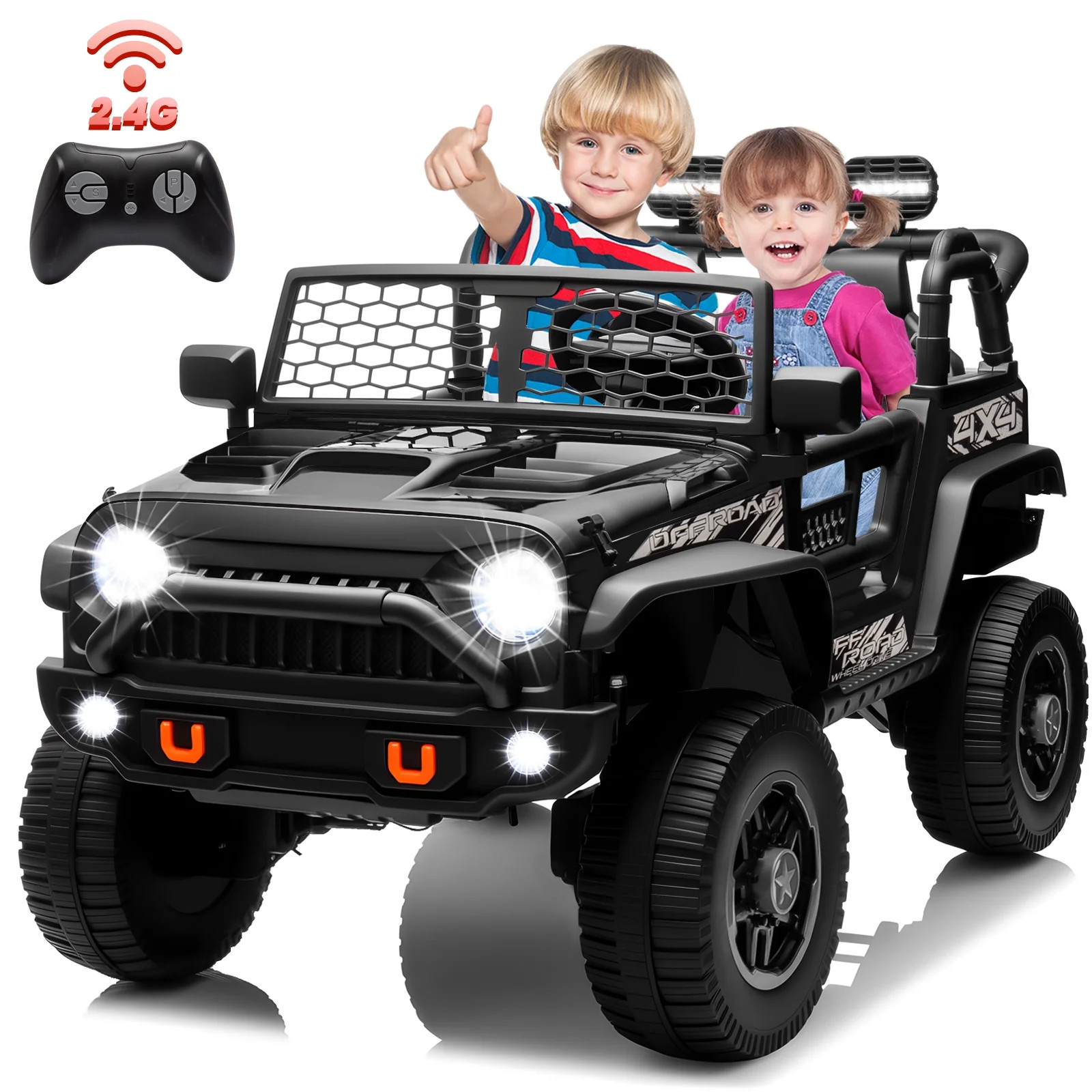 Joyracer 24V 2 Seater Kids Ride on Truck with Remote Control, 4×200W Motor, Electric Battery Pow... | Walmart (US)