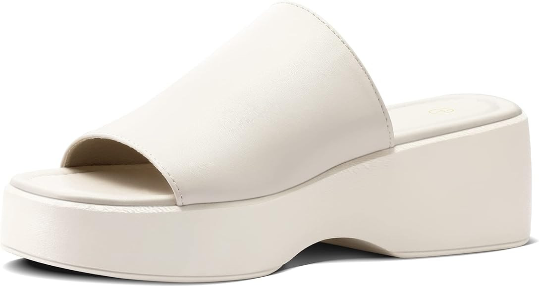 mysoft Women's Wedge Platform Sandals Open Toe Slip On Slide Flatform Summer Shoes | Amazon (US)