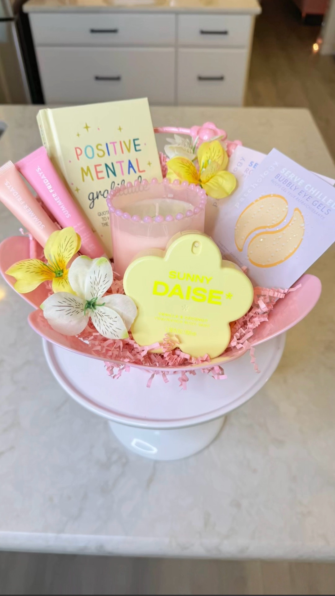 Non candy Easter basket! Filled with the cutest (and amazing smelling) candle, positive vibes book, lip glosses, eye patches and body spray! All of my favorite things!🌸🌼 would be so great for a birthday gift too!



#LTKHome #LTKBeauty