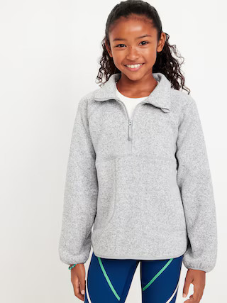 Sweater-Fleece Half-Zip Tunic Sweater for Girls | Old Navy (US)
