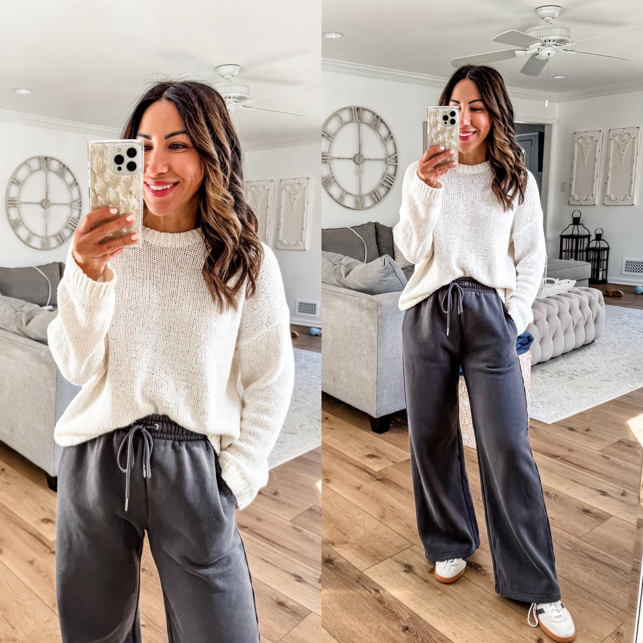 Code: AFFLEECE. Small sweater, small short wide leg sweatpants 

#LTKOver40 #LTKFindsUnder50 #LTKSaleAlert