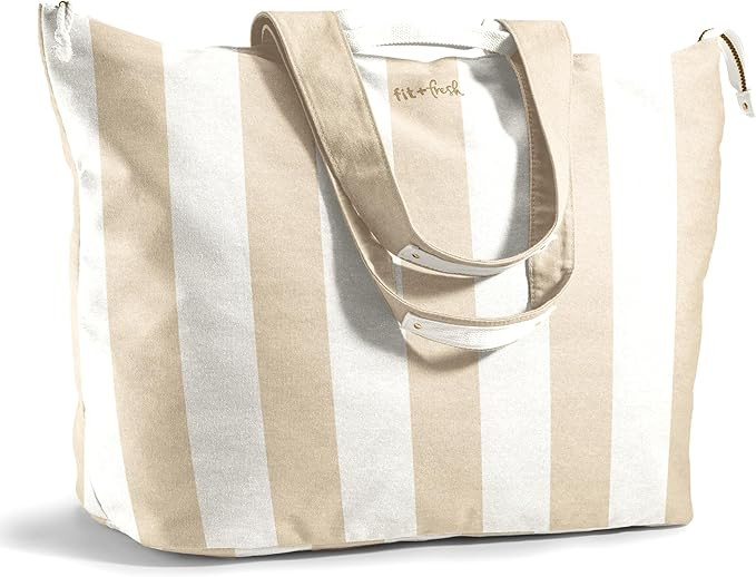 Fit & Fresh Large Beach Bag for Women - Extra Large Travel Tote With Pockets | Amazon (US)