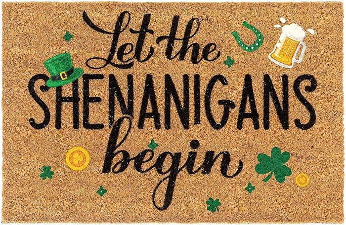 Ceenna St. Patrick's Day Welcome Doormat Outdoor St. Patrick's Day Coir Doormat with Non Slip Bac... | Amazon (US)