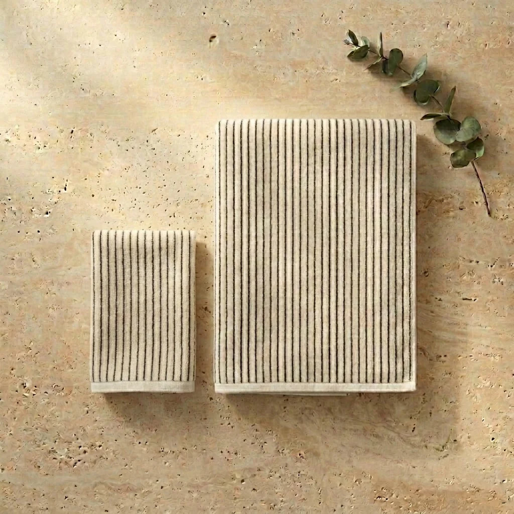 Melika Turkish 100% Cotton Striped Terry Towel | The Loomia