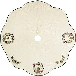 C&F Home Colonial Williamsburg Wreath Quilted Tree Skirt 54 Inch Tree Skirt White | Amazon (US)