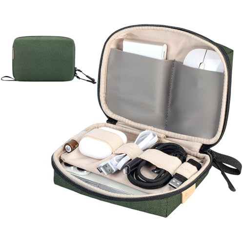 SIMTOP Electronics Organizer Travel Cable Pouch, Small Tech Bag for Cords, Chargers, Power Bank, Earbuds – Portable Cable Pouch for Office, Business Trip, Commute – Water & Scratch-Resistant | Amazon (US)