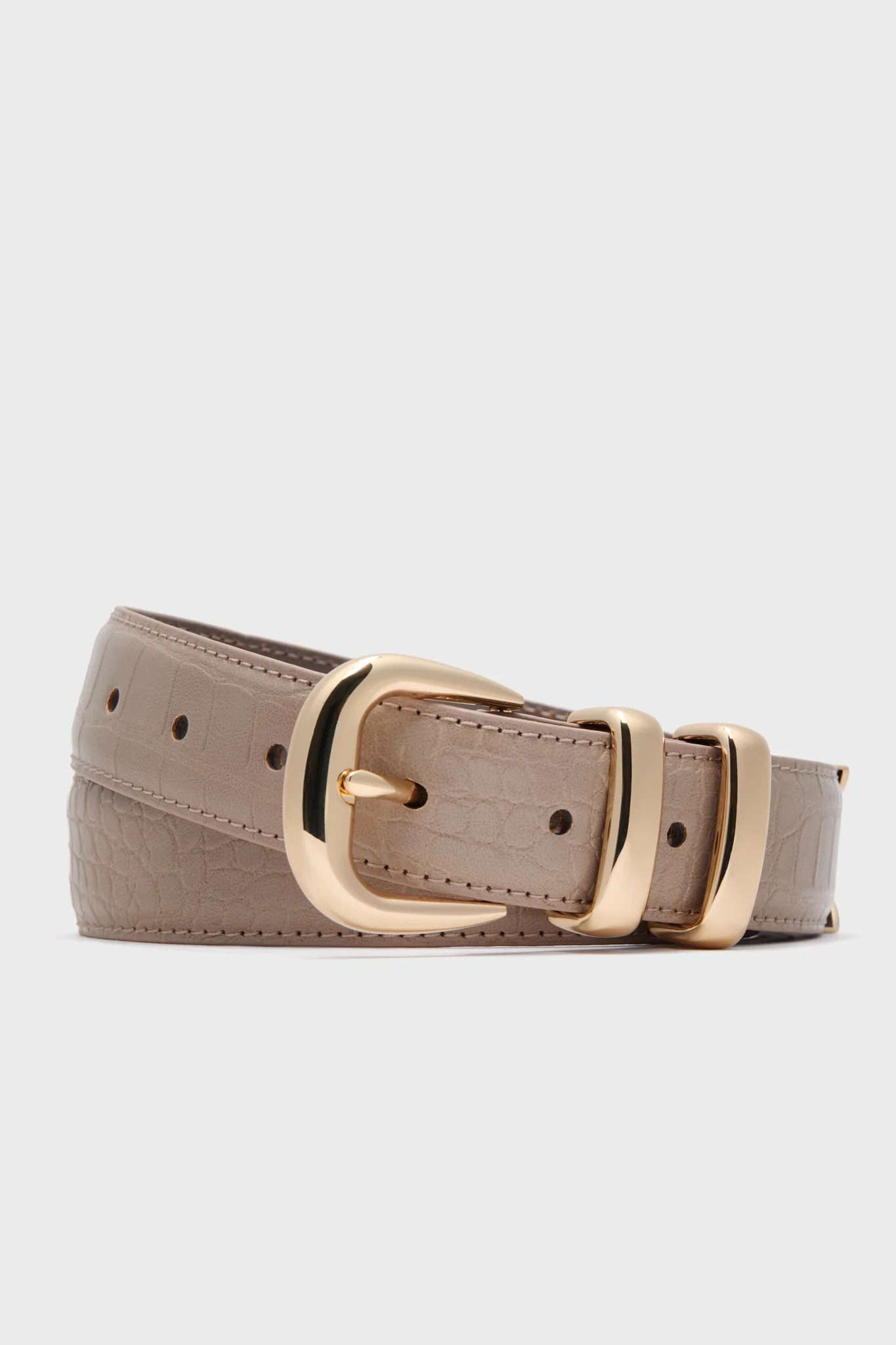 Taupe Croc-Embossed Western Belt | Tuckernuck (US)