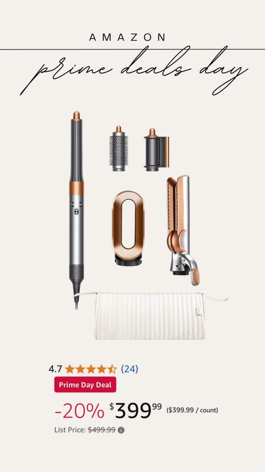 Amazon prime deals — Dyson air wrap + bag + attachments on sale! 

#dyson #dysonairwrap #dysonsale #primedeals #amazon #amazonfinds #amazondeals #dailydeals #dysonbags #giftsforher #salefinds #founditonamazon #amazonmusthaves #dysonhair 

#LTKSaleAlert #LTKStyleTip #LTKTravel