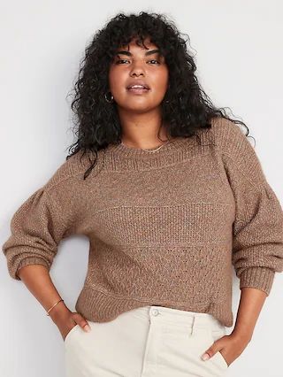Cozy Plush-Yarn Variegated-Knit Sweater for Women | Old Navy (US)
