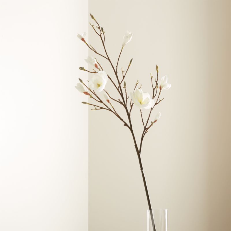 Artificial Magnolia Flower Branch + Reviews | Crate & Barrel | Crate & Barrel