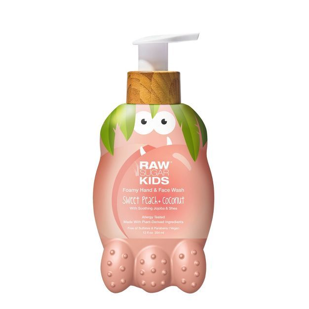 Raw Sugar Kids' Foaming Hand & Face Wash - Sweet Peach + Coconut - 12 fl oz | Target