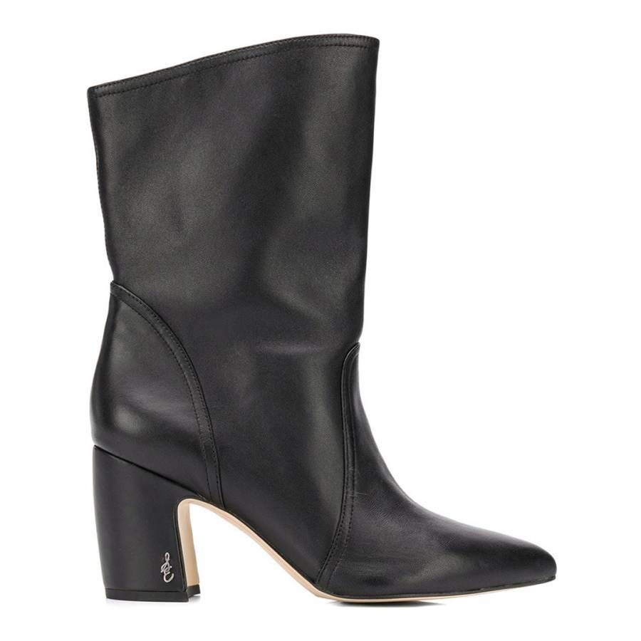 Black Leather Hartley Mid Calf Boots | BrandAlley UK