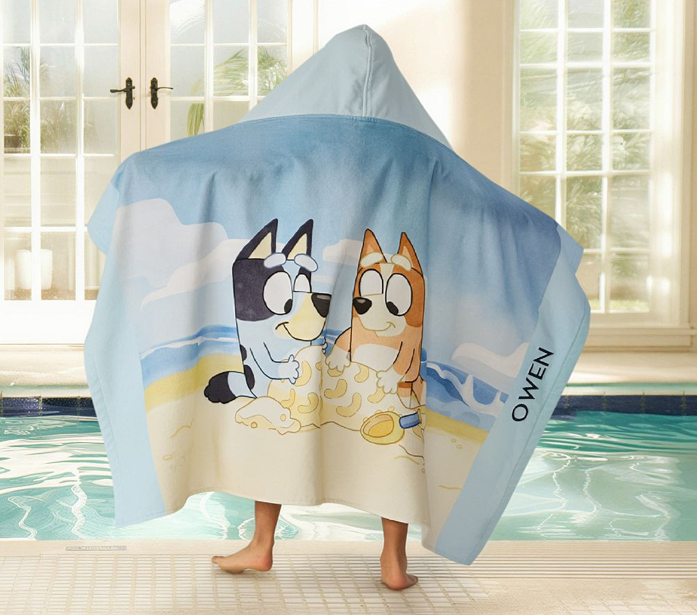 Bluey Kid Beach Hooded Towel UPF 50+ | Pottery Barn Kids