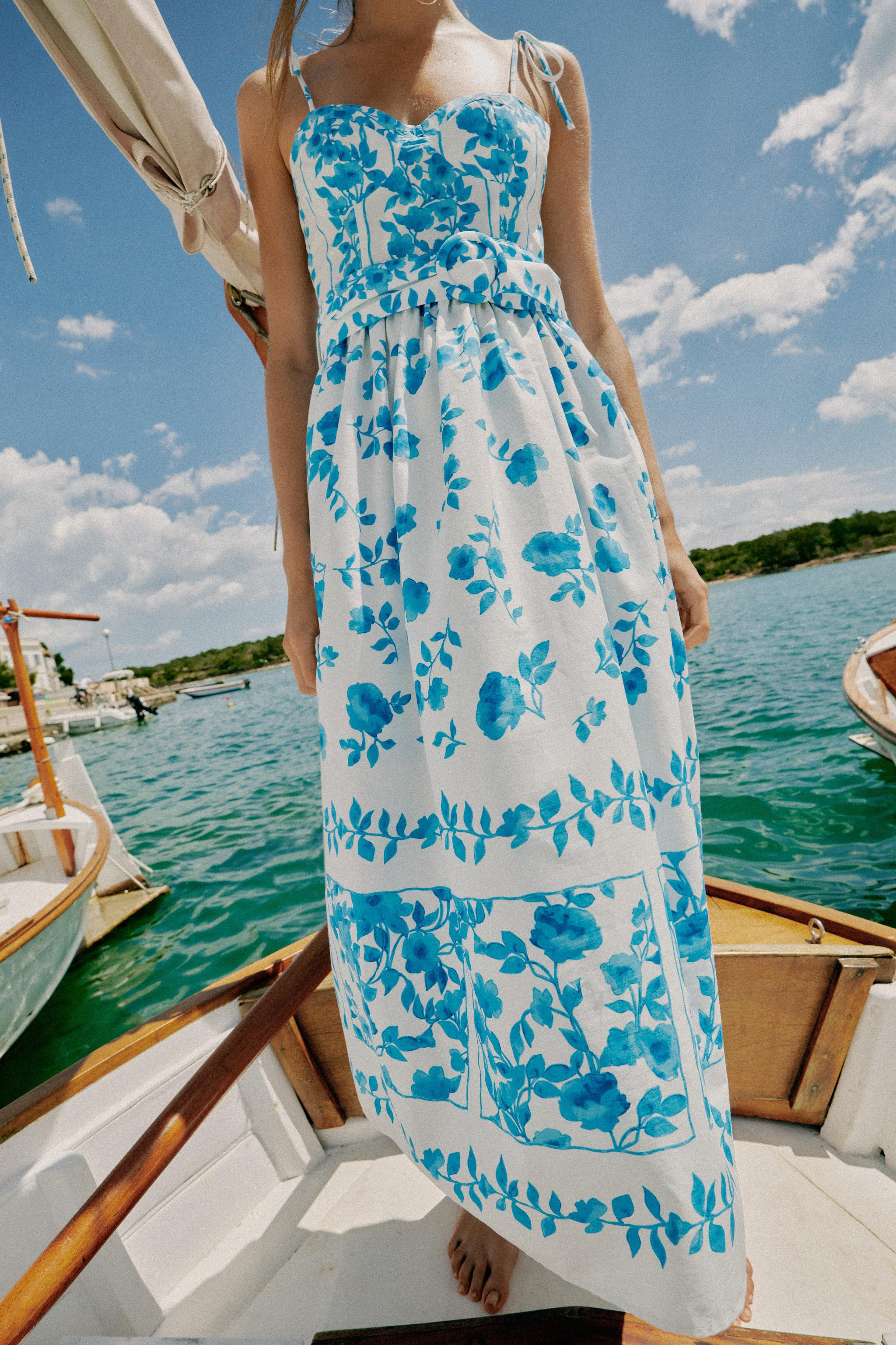 PRINTED POPLIN MIDI DRESS | Zara UK