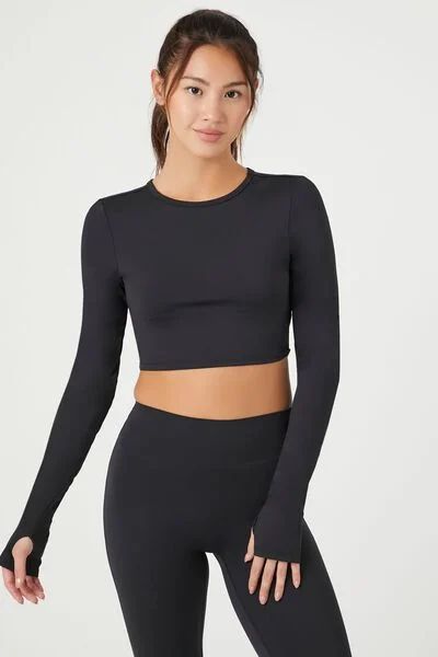 Active Cutout Thumbhole Crop Top | Forever 21 (US)