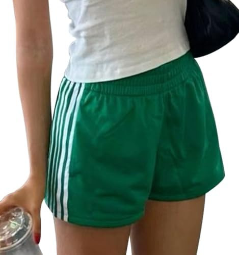 NUFIWI Women Striped Athletic Shorts Elastic Waist Wide Leg Track Shorts Casual Loose Workout Run... | Amazon (US)