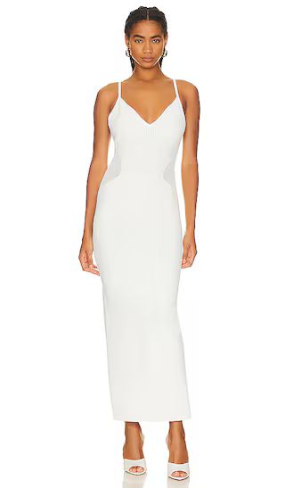 Mixed Pointelle Strappy Gown in Alabaster | Revolve Clothing (Global)