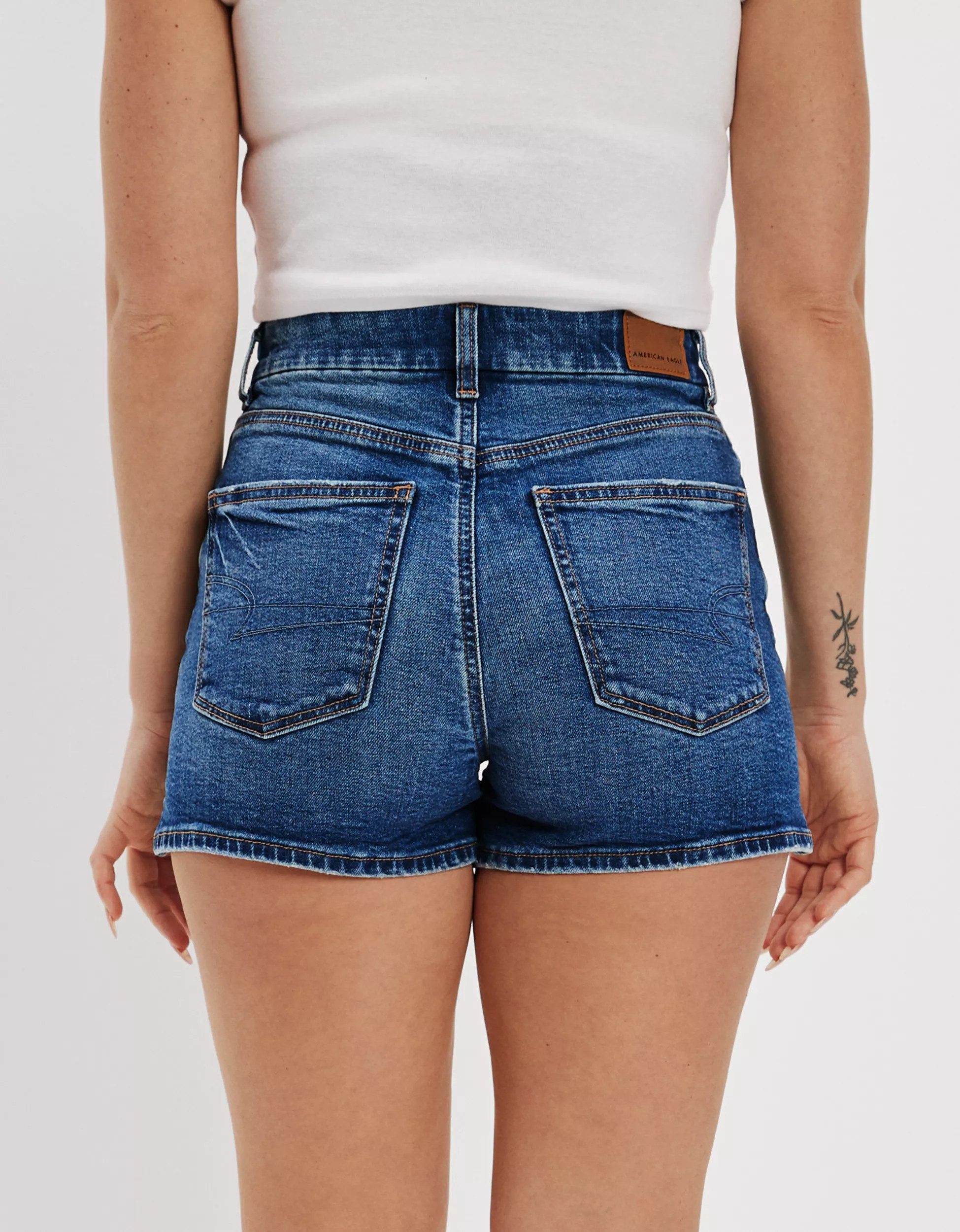 AE Stretch Curvy Denim Mom Shorts | American Eagle Outfitters (US & CA)