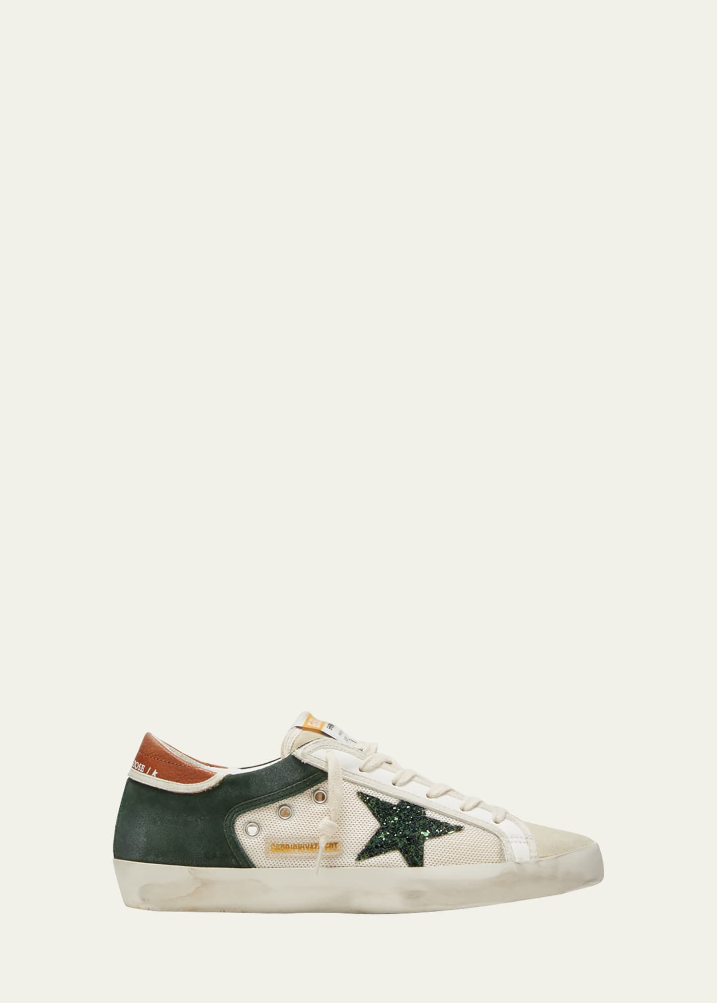 Golden Goose Superstar Leather Glitter Low-Top Sneakers | Bergdorf Goodman