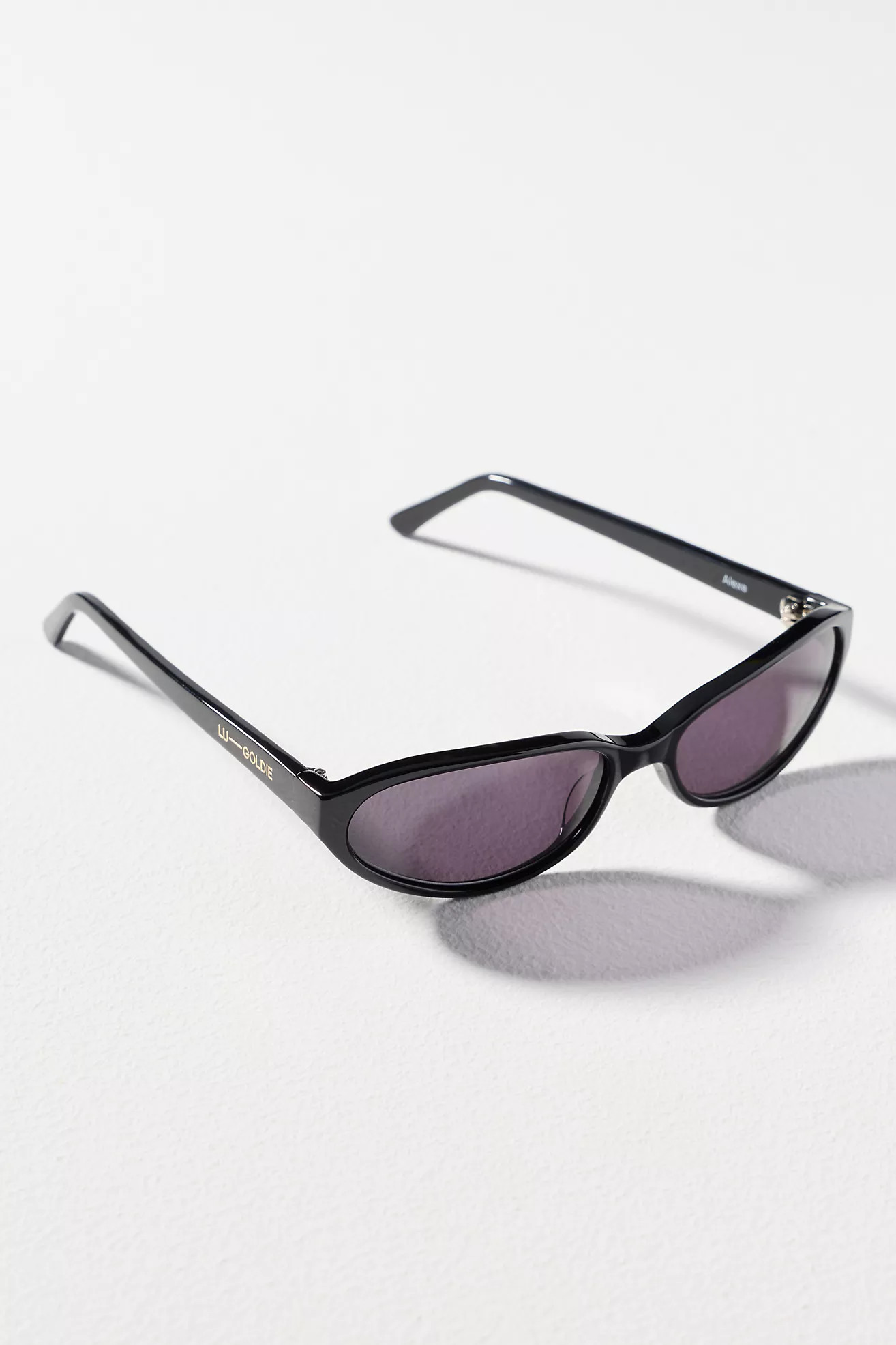 Lu Goldie Slim Angled Tort Sunglasses | Anthropologie (US)
