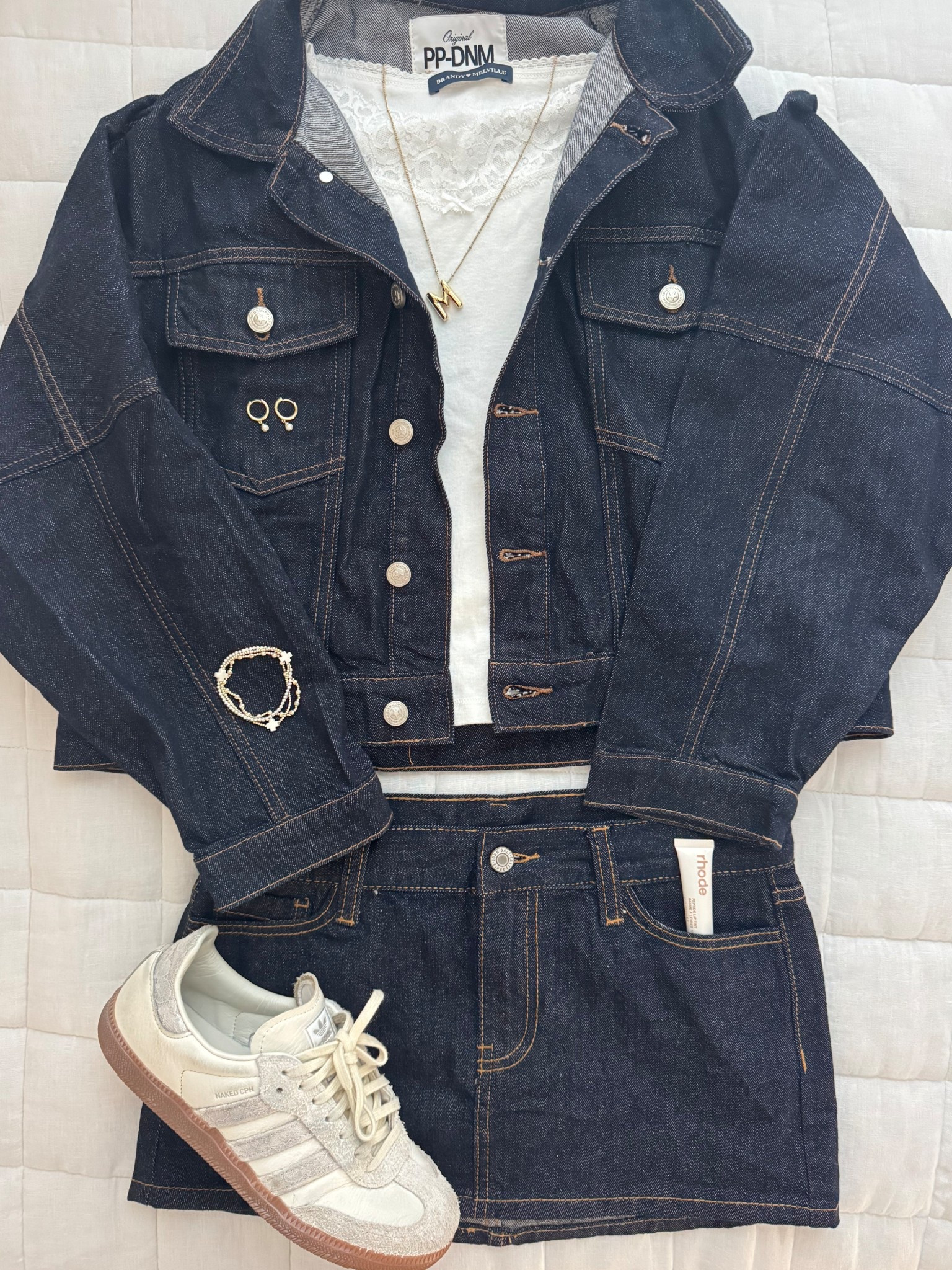 full denim outfit with lace tank! jacket is on sale rn!!! 

#LTKCyberWeek #LTKootd #LTKSaleAlert