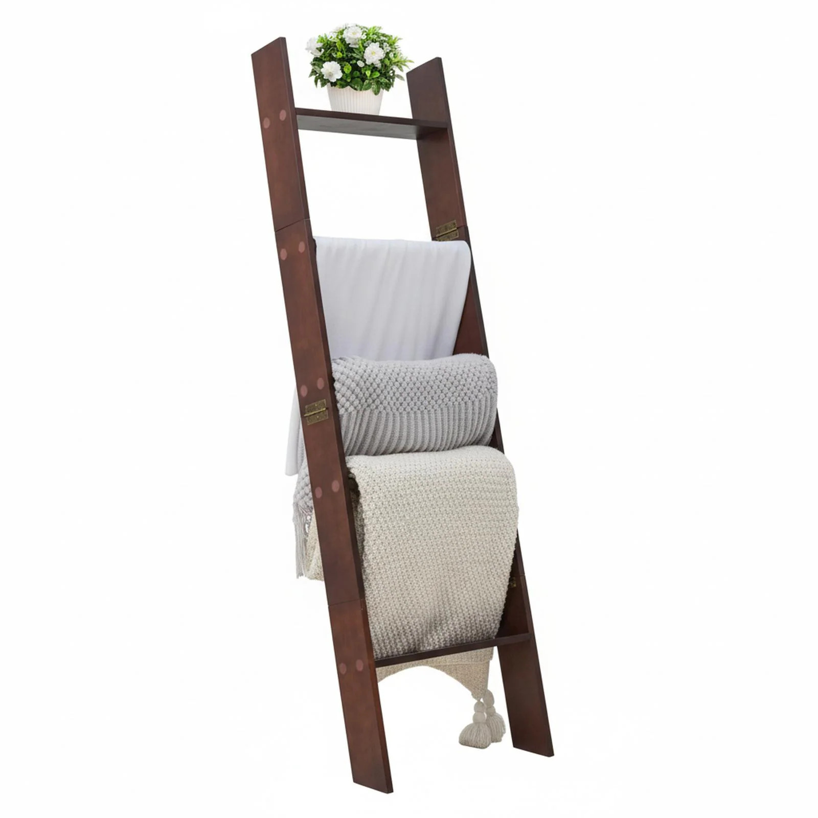 OMOMMD 5-Tier Blanket Ladder 4.8Ft Pine Wood Anti-Slip Decorative Quilt Rack Lightweight Easy Assemble one_size | 5749848186259 | Lowe's