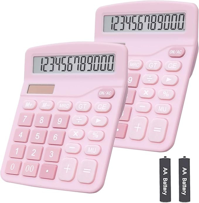 Calculators, BESTWYA 12-Digit Dual Power Handheld Desktop Calculator with Large LCD Display Big S... | Amazon (US)