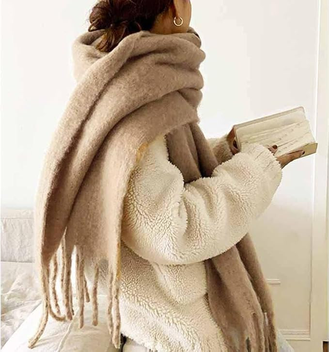 Women Chunky Scarf, Soft Warm Winter Scarf for Cold Weather, Christmas Blanket Scarves Pashmina S... | Amazon (US)