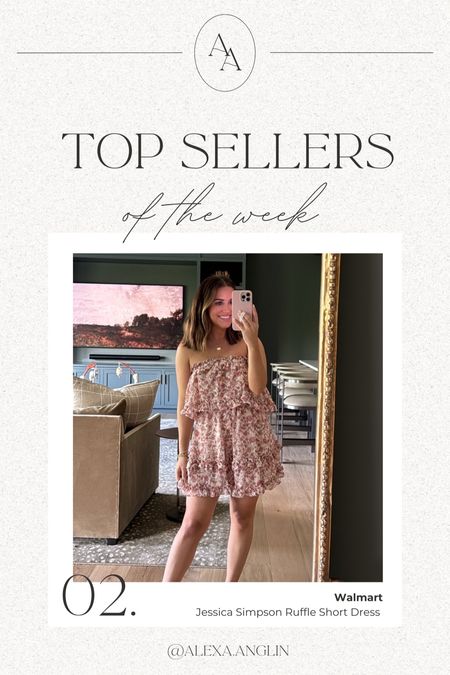 Top sellers of the week— Jessica Simpson ruffle short dress from Walmart 

Under $30 and perfect for summer, vacation, or a country concert with boots! I’m wear a size small & have it styled fully off the shoulder, but you can also wear it like the model! 

#LTKSeasonal #LTKFindsUnder50 #LTKStyleTip