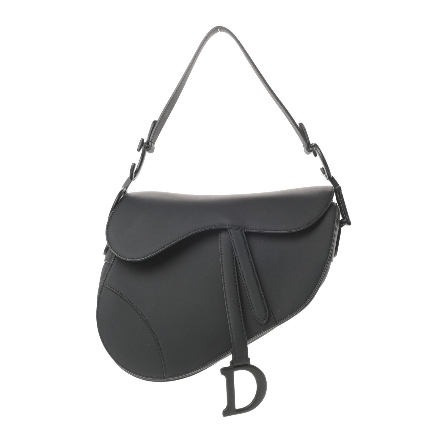 Ultra Matte Calfskin Saddle Bag Black | Fashionphile