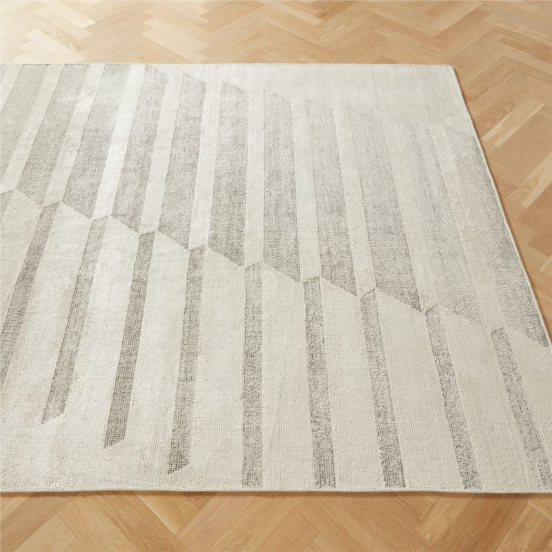 Anya Viscose Blend Silver Ivory and Black Handloomed Area Rug | CB2 | CB2