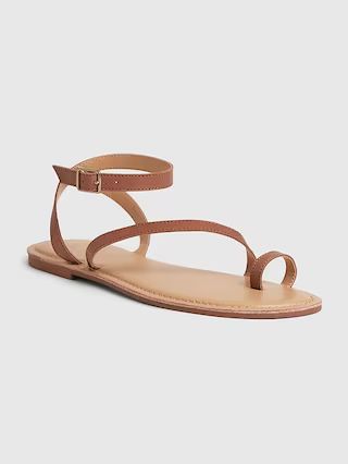 Leather Ankle Wrap Strappy Sandals | Gap (US)