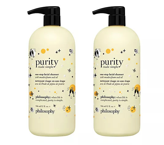 philosophy 25th anniversary supersize 32oz purity cleanser duo - QVC.com | QVC