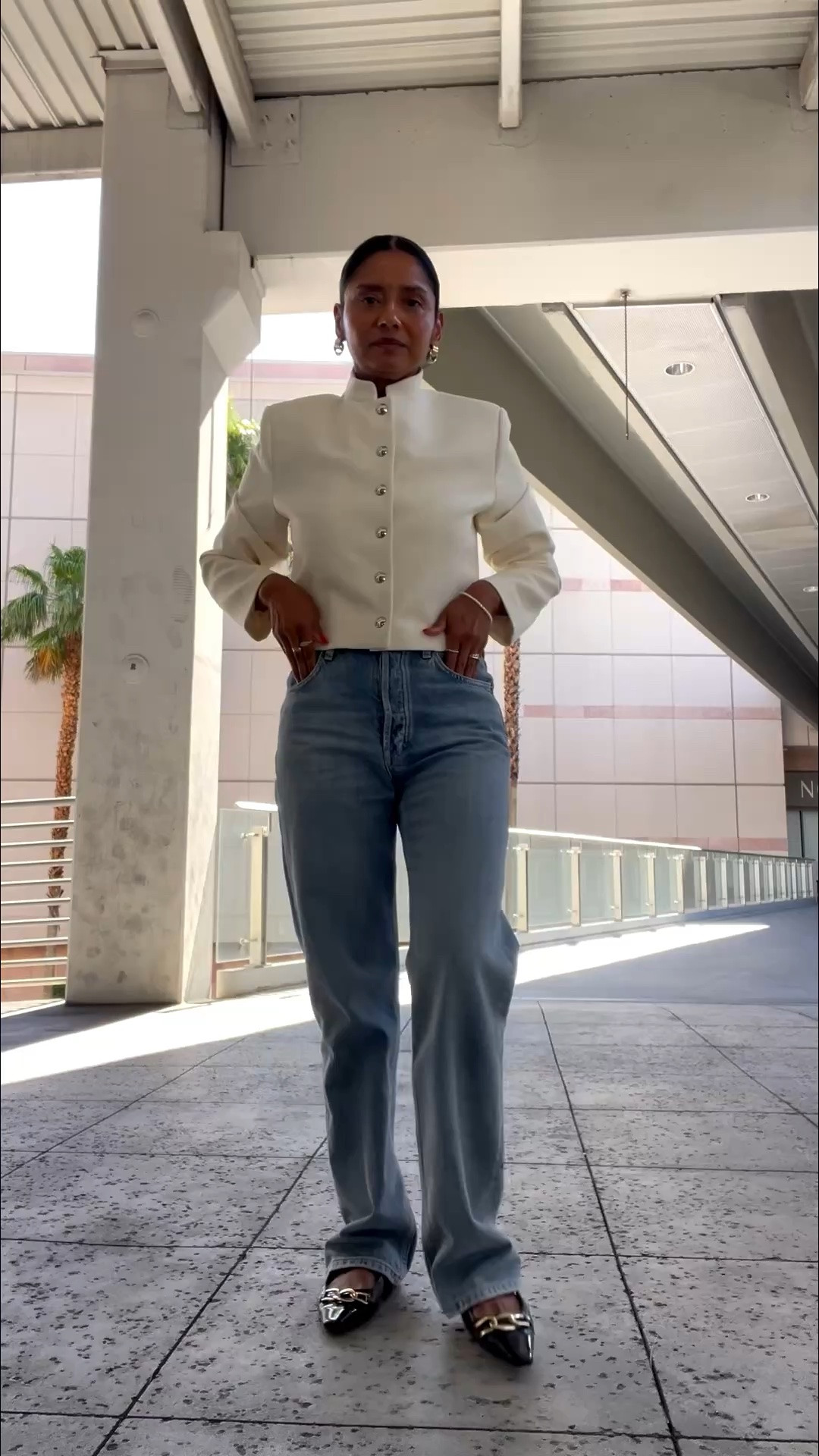 Jacket is last year mango. Jeans are old.