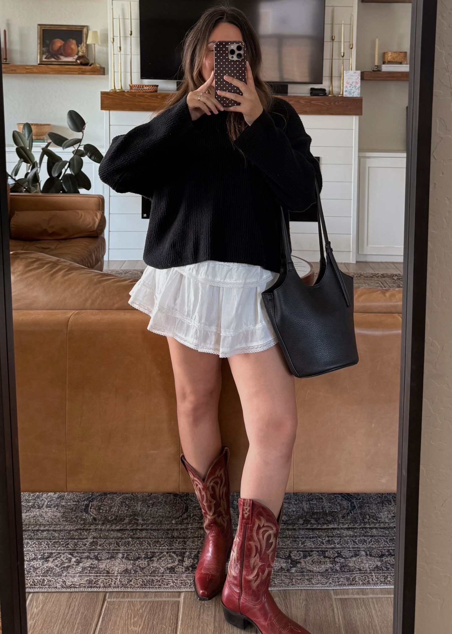 Styling cowboy boots look 3! Sizes below:
Sweater: M
Skirt: M
Boots: 7.5 (went down a half size)

#LTKU #LTKStyleTip #LTKSummerEdit