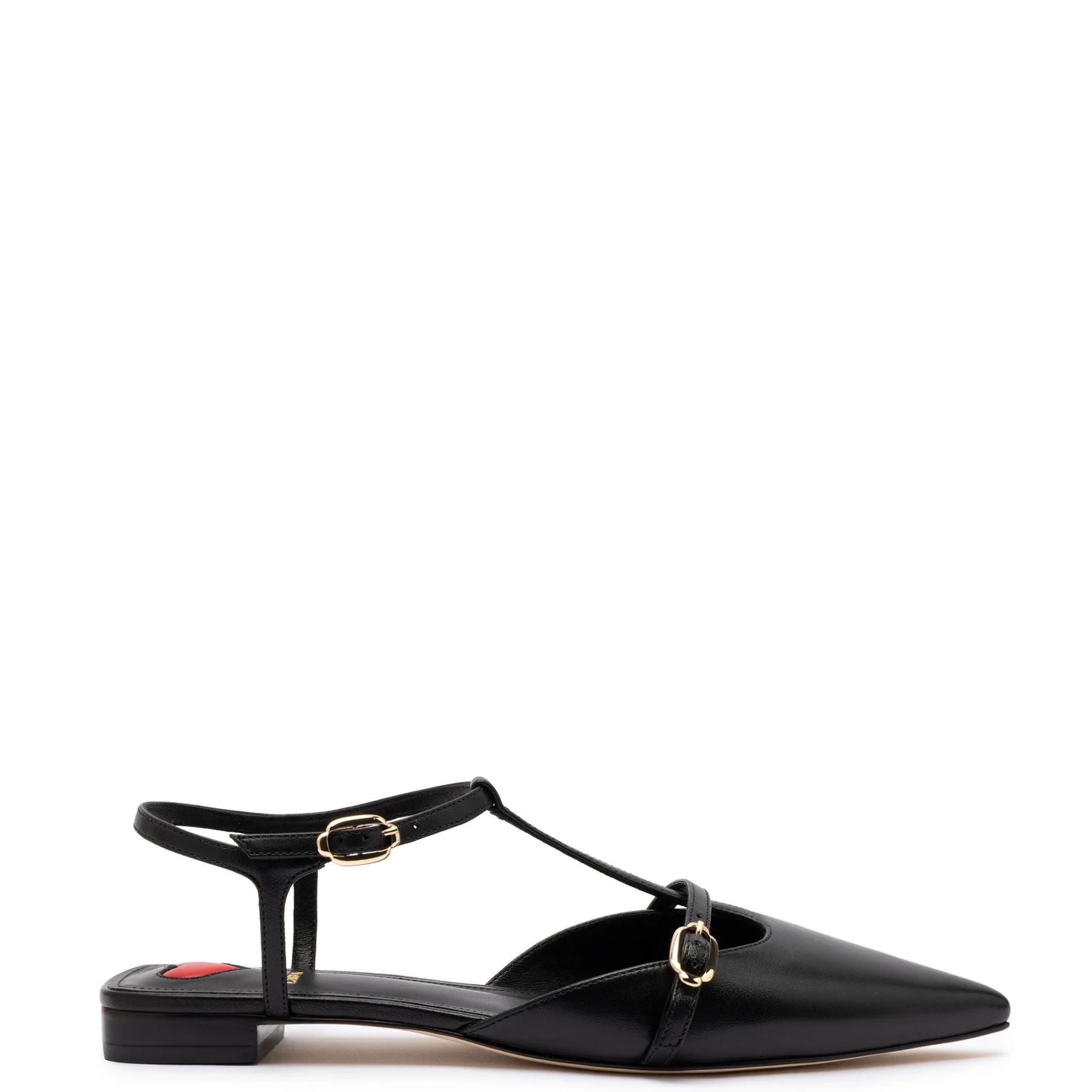 Grace Flat In Black Leather | Larroude