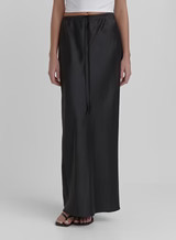 Black Satin Midaxi Skirt- Yimena | 4th & Reckless
