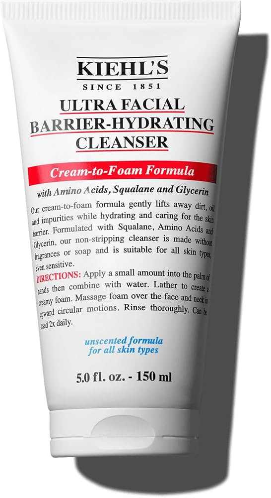 Kiehl's Ultra Facial Barrier-Hydrating Cleanser, Cream-To-Foam Non-Stripping Daily Face Wash For ... | Amazon (US)