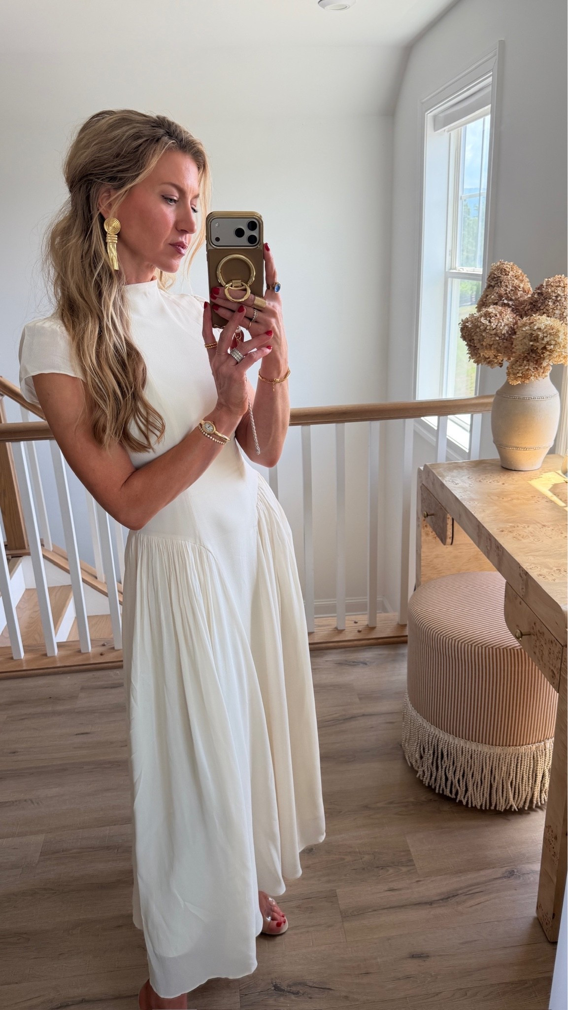 Cream dress of my dreams! 
Runs TTS, wearing size 2

#LTKgrwm #LTKdayinmylife #LTKSeasonal