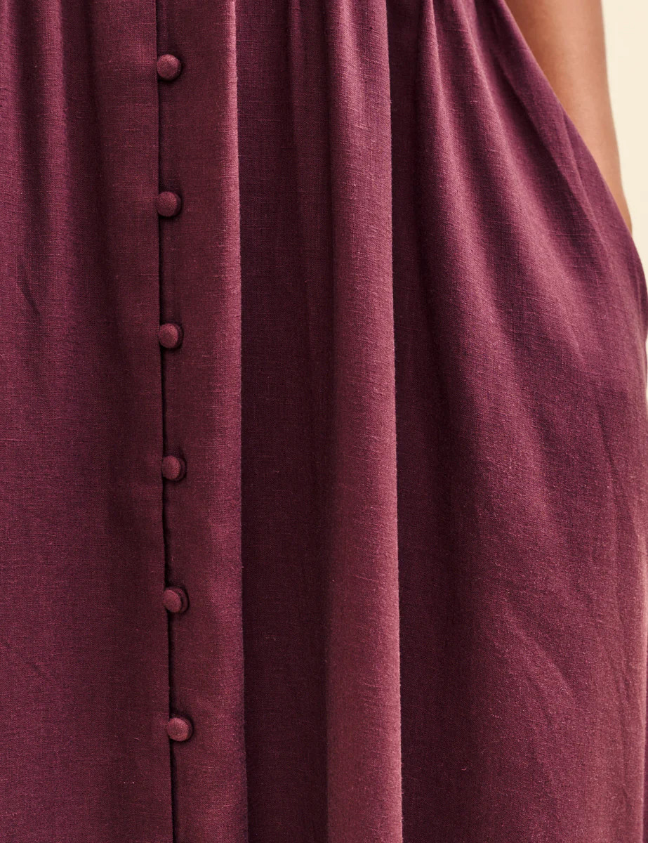 Plum Linen-blend Starlight Midi Dress
  

  
    £85.00 | Nobody's Child