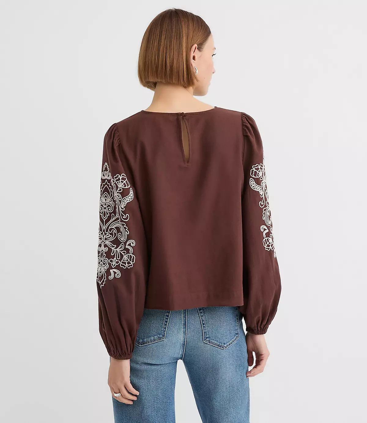 Floral Embroidered Blouse | LOFT
