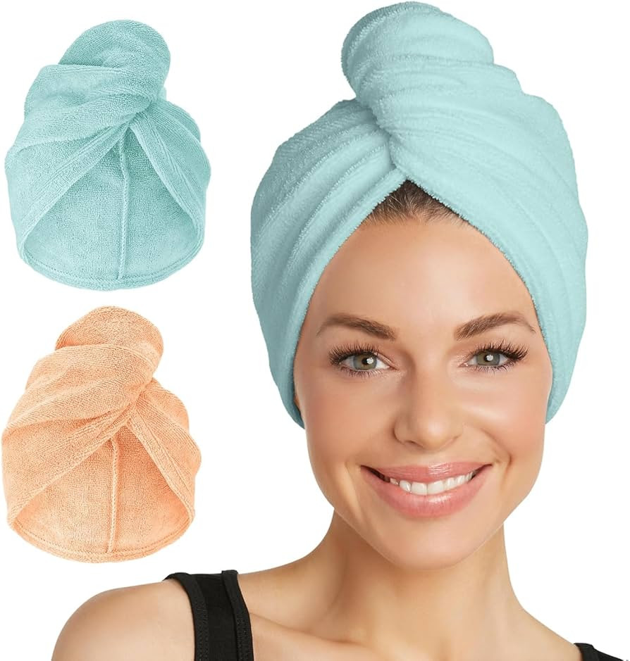 Turbie Twist 2-Pack Microfiber Hair Towel for Beauty, Travel, Gifting - Hair Wrap Turban for Stra... | Amazon (US)