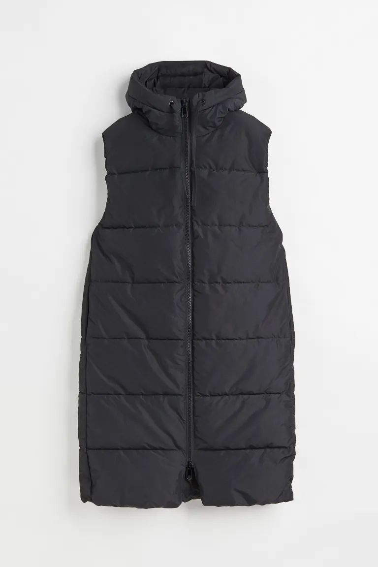 Hooded Puffer Vest - Dark khaki green - Ladies | H&M US | H&M (US + CA)