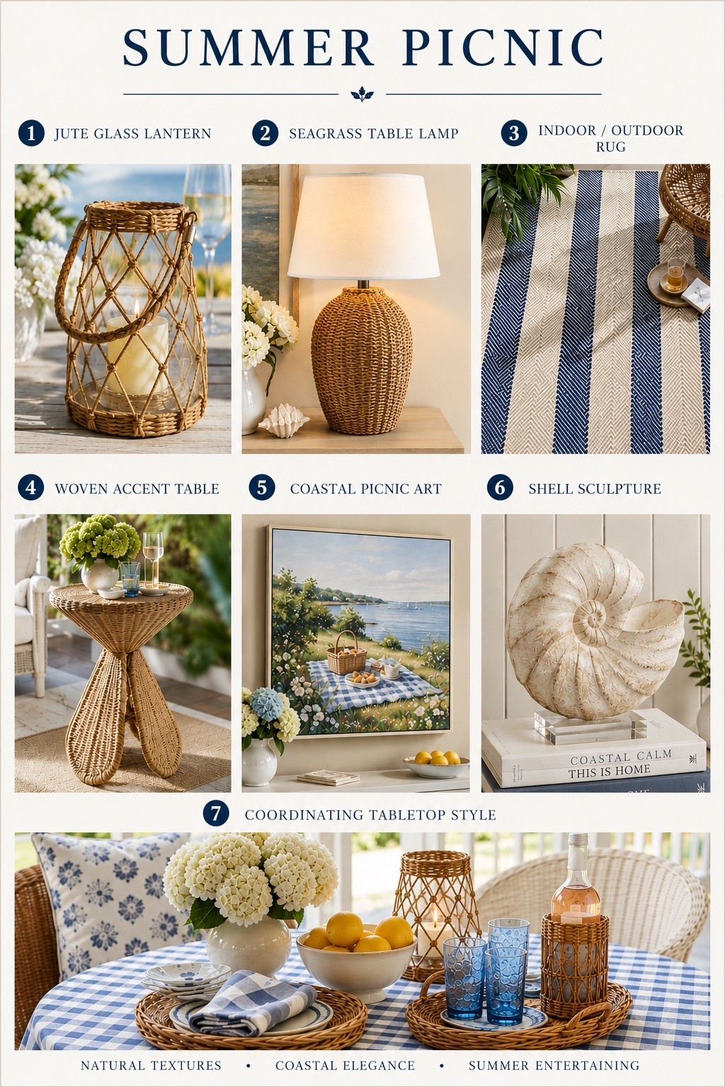 Coastal textures, blue and white gingham, and effortless summer entertainment come together for the perfect elevated picnic vibe. Think relaxed luxury with woven accents, and seaside charm.

#LTKSeasonal #LTKHome