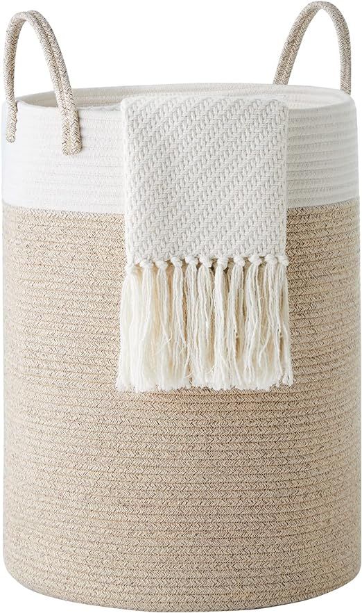 YOUDENOVA Cotton Rope Laundry Hamper - 58L Woven Collapsible Laundry Basket for Blankets, Clothes... | Amazon (US)