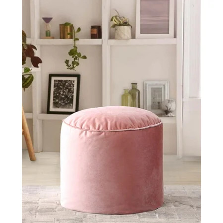 Mainstays Round Velvet Pouf, Pearl Blush | Walmart (US)