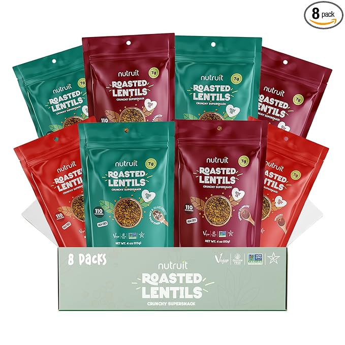 Nutruit Roasted Lentil Snacks - Tasty Snack Box with Vegan, Gluten Free, Non-GMO, High Protein, L... | Amazon (US)