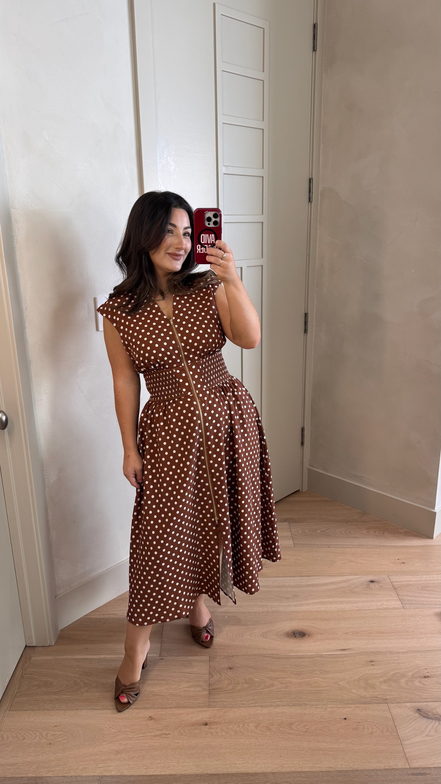 This is one of those dresses that looks good on everyone!! the smocking around the waist is soooo flattering!! and I love the two-way zipper & polkadots! 

Workwear, date night, vacay, as a teacher, or even a funeral! You can literally wear this anywhere! 

I’m 5’0” 140 pounds wearing a size small!

#LTKootd #LTKPetite #LTKWorkwear